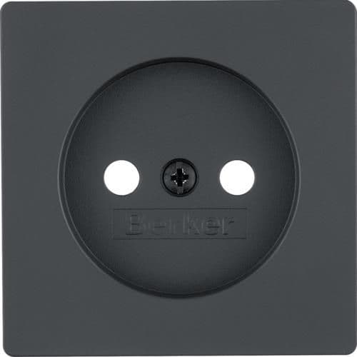 Sets de finition pour prise de courant sans terre Berker Q.1 / Q.3 Anthracite, Velours vue 1