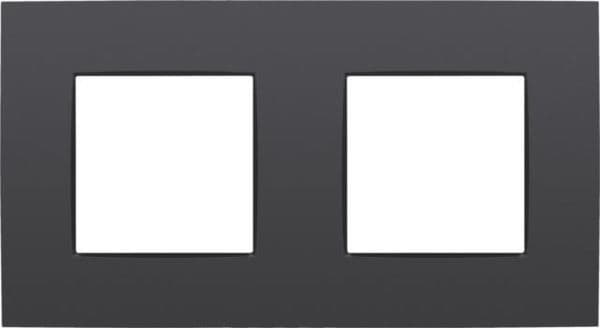 Plaque double horizontale entraxe 71mm Anthracite vue 1