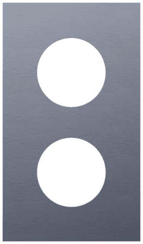 Plaque de recouvrement double, entraxe 60 mm, pour 2 prises de courant, Niko Rocker et Niko Toggle, alu blue grey brushed vue 1