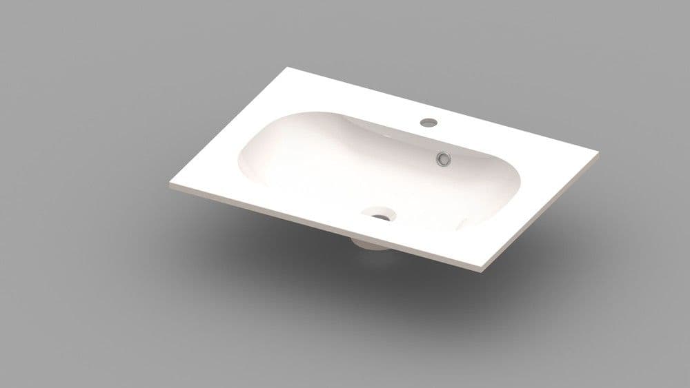 Van Marcke Ovum tablette avec 1lavabo 700x500x200mm blanc marbre artificiel vue 1