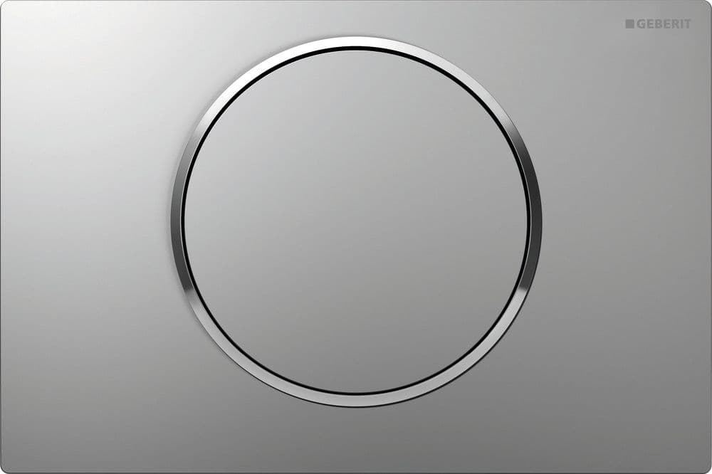 Geberit Sigma10 plaque de commande avec une touche de commande mat/chrome vue 1