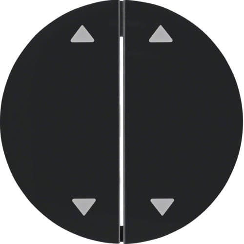 Touche avec symbole flèches Berker R.1 / R.3 Noir, brillant vue 1