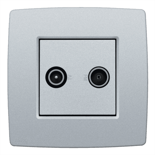 Set de finition pour prise coaxiale simple ou multiple pour TV et FM Telenet Interkabel, Silver vue 1
