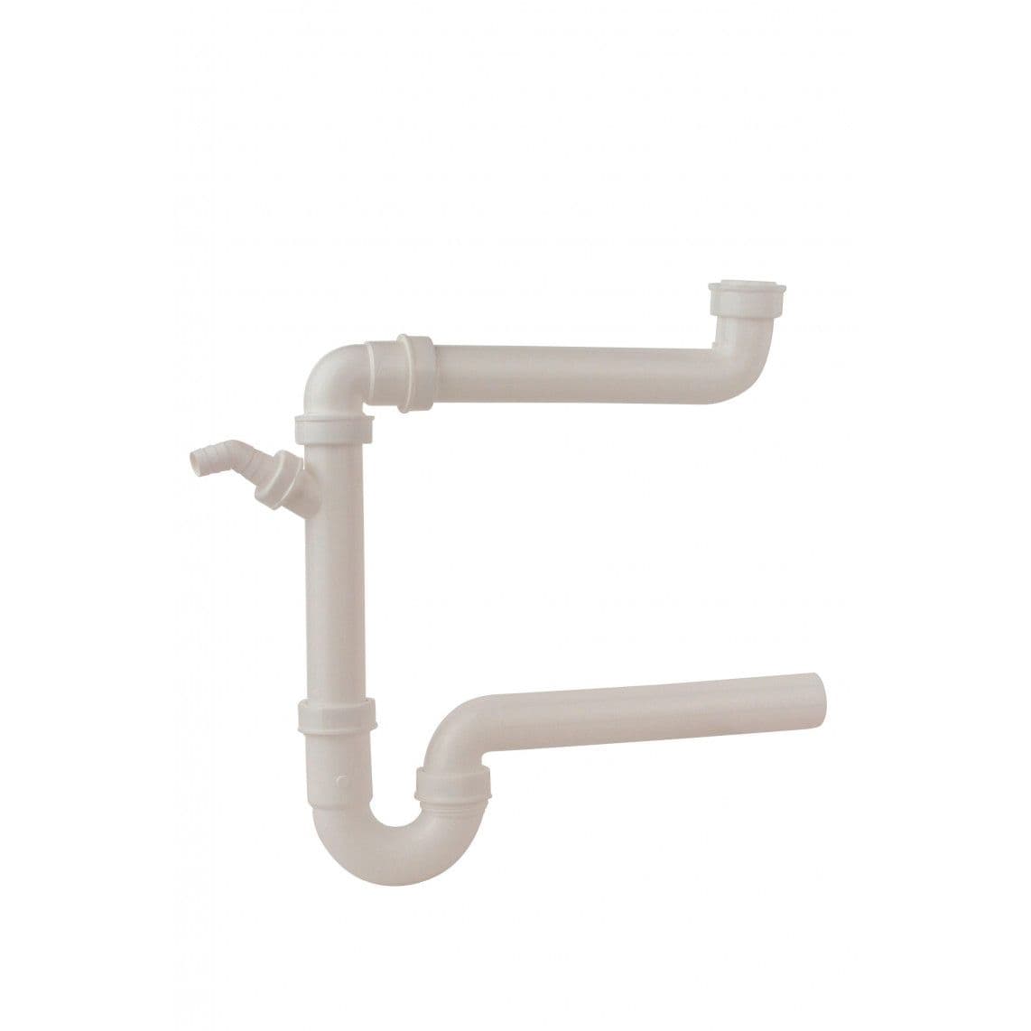 98833548 KS siphon tubulaire gain de place pour évier, blanc, 1 1/2" F x 40 mm, avec 3/4" Raccordement de l'appareil vue 1