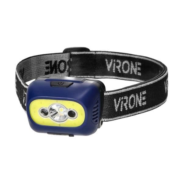 Lampe frontale Led COB + Led 3W avec interrupteur sans contact et chargeur USB, batterie 1200mAh, bl vue 1