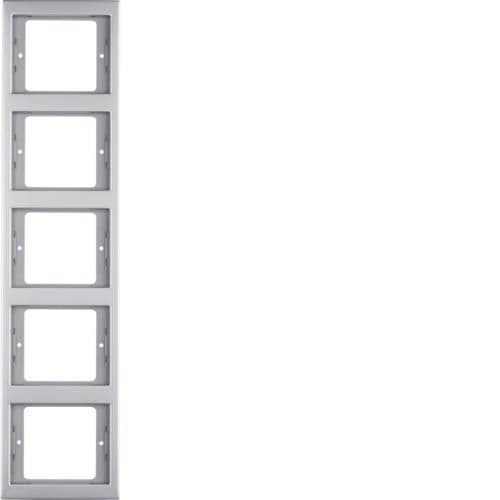 Plaque de recouvrement 5 postes pour montage vertical Berker K.5 Inox vue 1