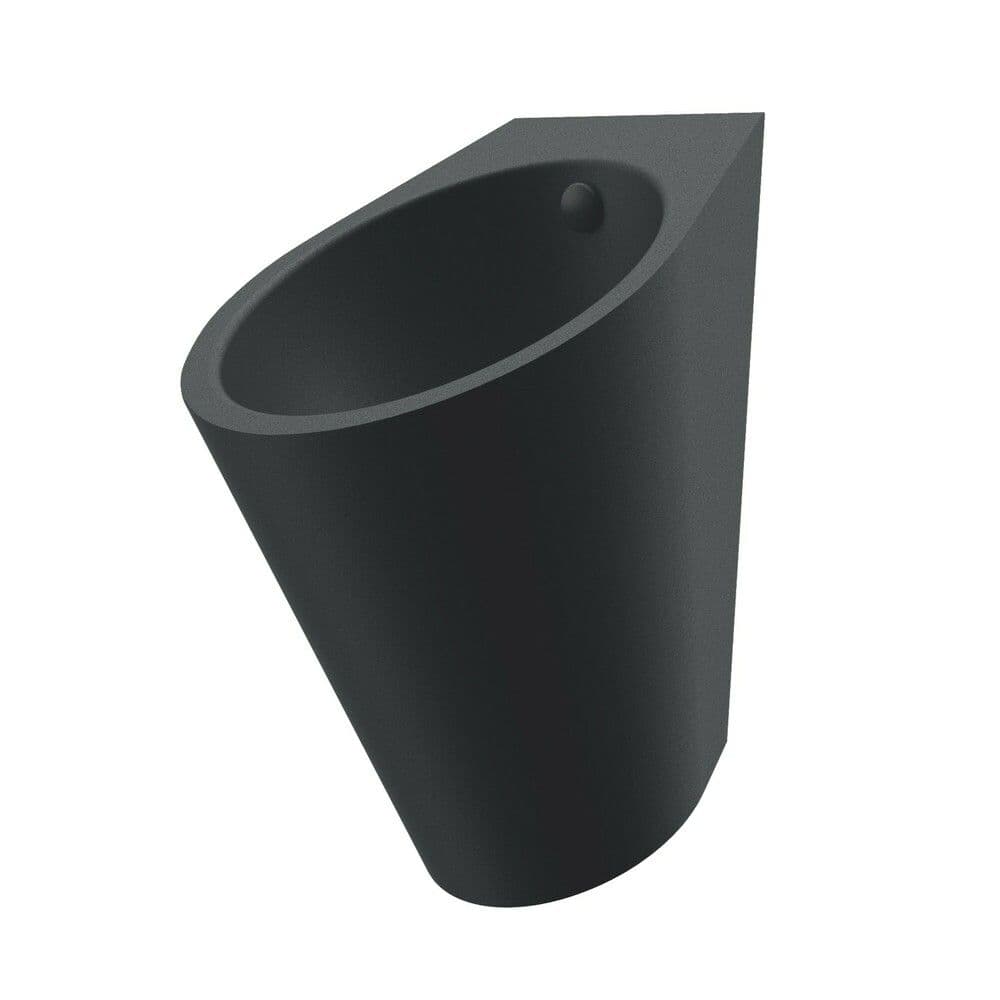 Delabie FINO urinoir sans rebord fixation murale alimentation derrière noir vue 1
