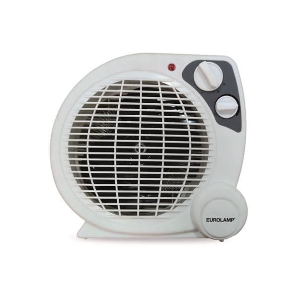 Radiateur soufflant 1000 - 2000W avec voyant de puissance et thermostat réglable IP20 Blanc vue 1