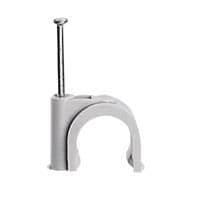 Attache fixfor câble rond 8mm Gris Ral 7035 - pointe 25mm vue 1