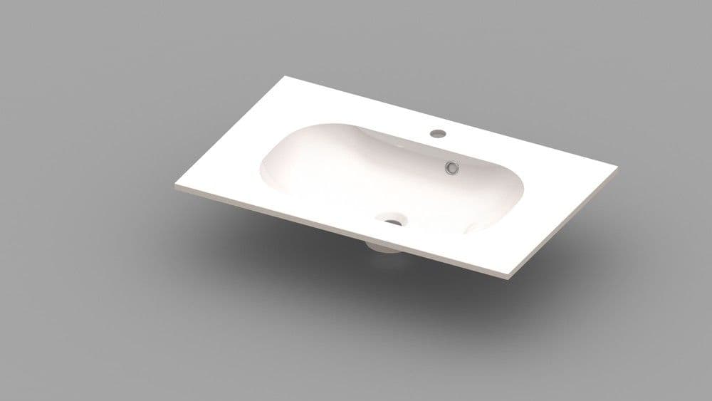 Van Marcke Ovum tablette avec 1lavabo 800x500x200mm blanc marbre artificiel vue 1