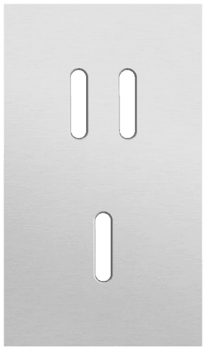 Plaque de recouvrement double, verticale 60 mm d'entraxe, pour une fonction de commutation double et une simple, Niko Rocker alu grey brushed vue 1