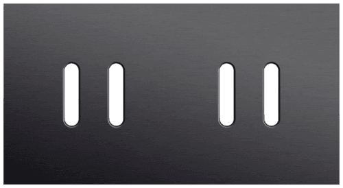 Plaque de recouvrement double, horizontale 71 mm d'entraxe, pour des fonctions de commutation double, couleur Niko Rocker alu black brushed vue 1