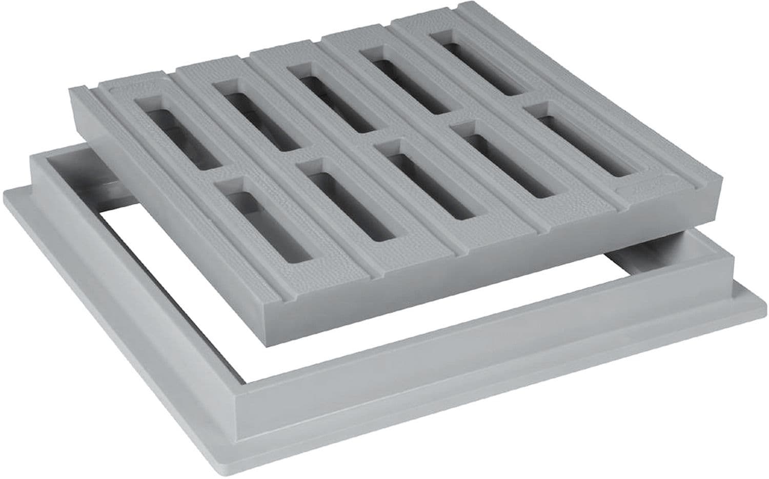 GRILLE DE SOL+CADRE NICOLL GRIS 30-30CM vue 1