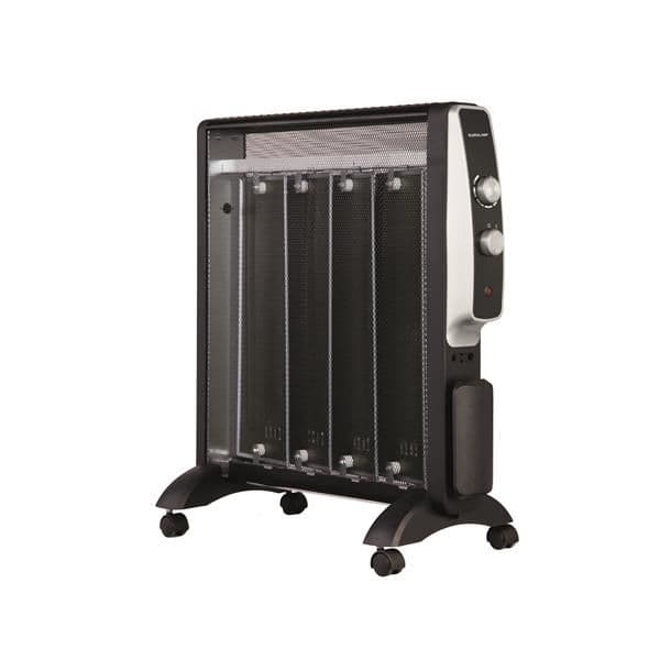 Radiateur Mica Noir 1000 - 2000W avec thermostat réglable, voyant de puissance et système de prot. vue 1