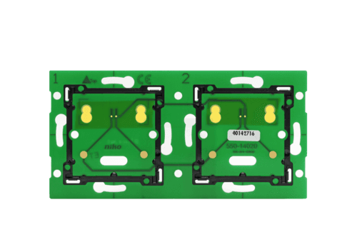 Double horizontal platine murale pour Niko Home Control à utiliser avec une unité de raccordement, 71 x 71 mm vue 1