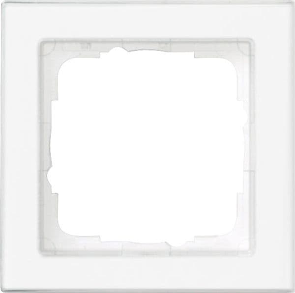 Cadre de finition Gira E2 entièrement inscriptible Blanc satiné transparent / Blanc pur - vue 1