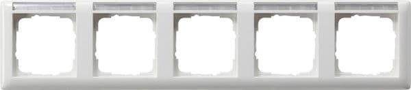 Cadre de finition Gira standard 55 avec zone d'inscription Blanc brillant vue 1