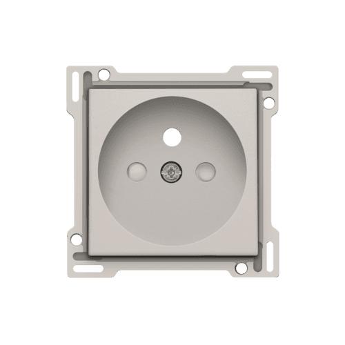 Set de finition pour prise de courant avec broche de terre et obturateurs de protection, profondeur d’encastrement de 28,5 mm, couleur light grey vue 1