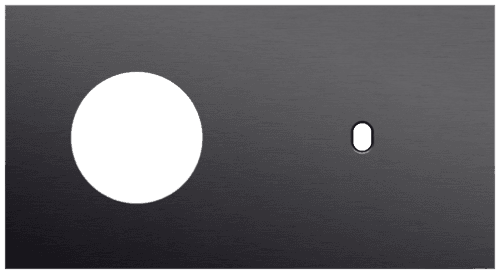 Plaque de recouvrement double, horizontale 71 mm d'entraxe, pour une fonction de commutation simple et une fonction de prise de courant, Niko Toggle alu black brushed vue 1