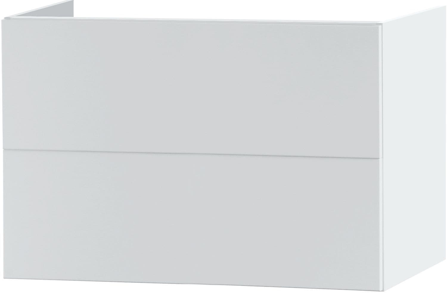 SOUS MEUBLE 2 TIROIR 90CM PUSH-OPEN BLANC SATIN vue 1