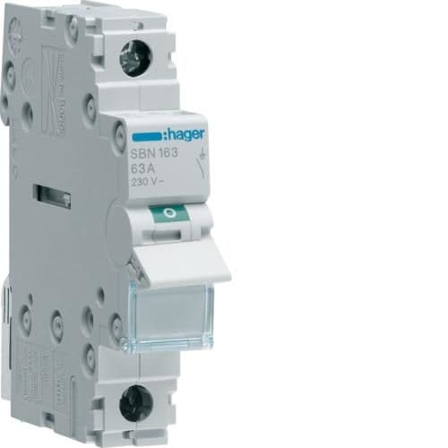 Interrupteur modulaire 1 pôle 63A vue 1