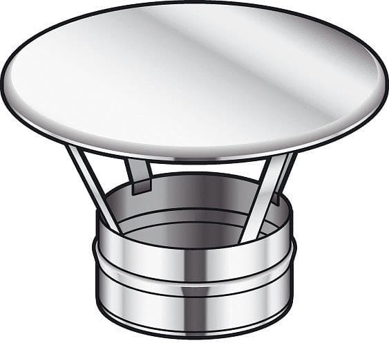 CHAPEAU PARE-PLUIE A SIMPLE PAROI INOX CONDENSEUR POUJOULAT 150MM vue 1