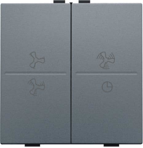Touche double avec symbole ventilation 0 à 3 pour interrupteur sans fil ou bouton-poussoir 4 boutons vue 1