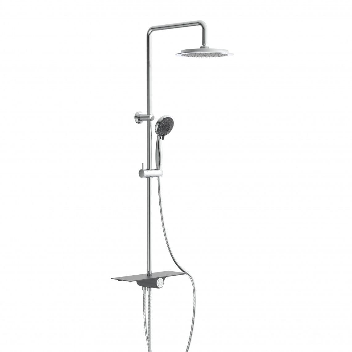 60501 AQUASTAR Set douche de pluie, chromé/anthracite, avec tablette vue 1