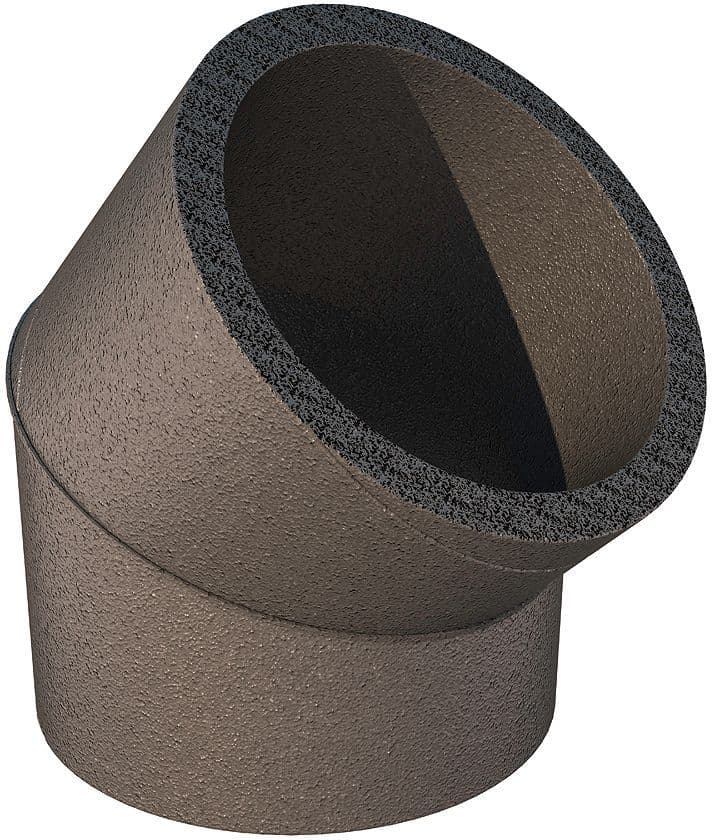 COUDE ISOLE POUR SYSTÈME VENTILATION D UBBINK 200-230MM 45° vue 1