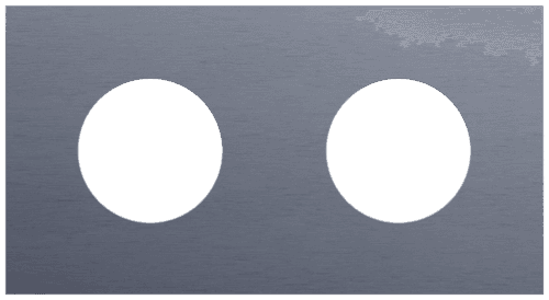 Plaque de recouvrement double, entraxe 71 mm, pour 2 prises de courant, Niko Rocker et Niko Toggle, alu blue grey brushed vue 1