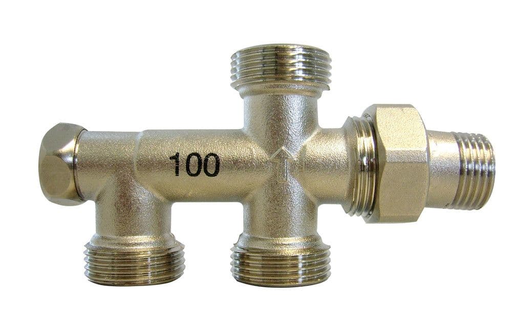 Honeywell Home distributeur 4-voies bi-tubes sol 3/4" eurocône vue 1