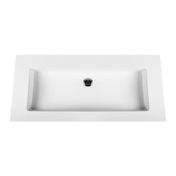 ALONI SOLID SURFACE LAVABO SANS TROU DE ROBINET (100CM) - BLANC vue 1