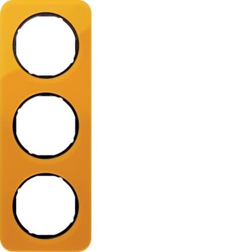 Plaque de recouvrement 3 postes R.1 acryl Orange transparent / Noir vue 1