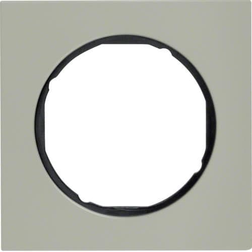 Plaque de recouvrement 1 poste Berker R.3 Inox / Noir vue 1