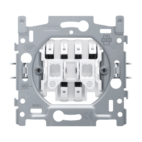 Socle pour bouton-poussoir pour volets pour commandes électroniques, 10 A, bornes à connexion rapide vue 1