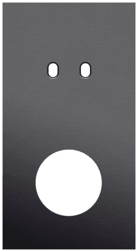 Plaque de recouvrement double, verticale 71 mm d'entraxe, pour une fonction de commutation double et une fonction de prise de courant, Niko Toggle alu black brushed vue 1