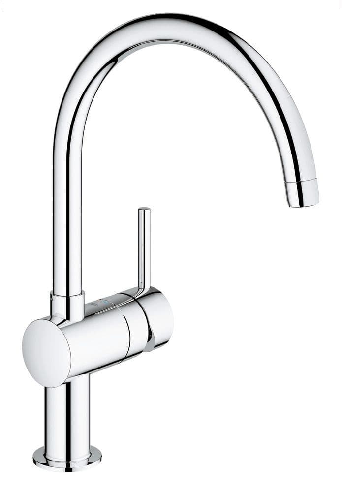Grohe Minta mitigeur évier monocommande monotrou bec C bec mobile chromé vue 1