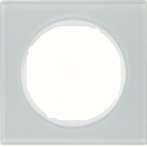 Plaque de recouvrement 1 poste Berker R.3 Verre, Blanc polaire vue 1