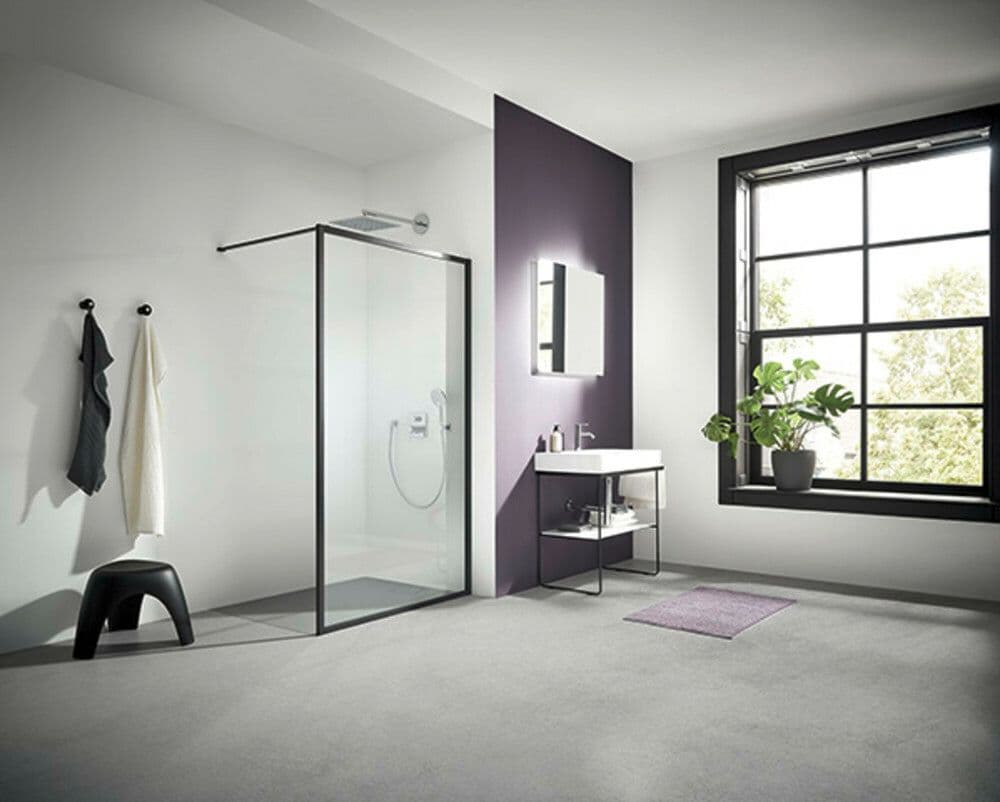 Kermi DARK EDITION XD Walk In paroi avec fixation mural 1400x2000 mm vue 1
