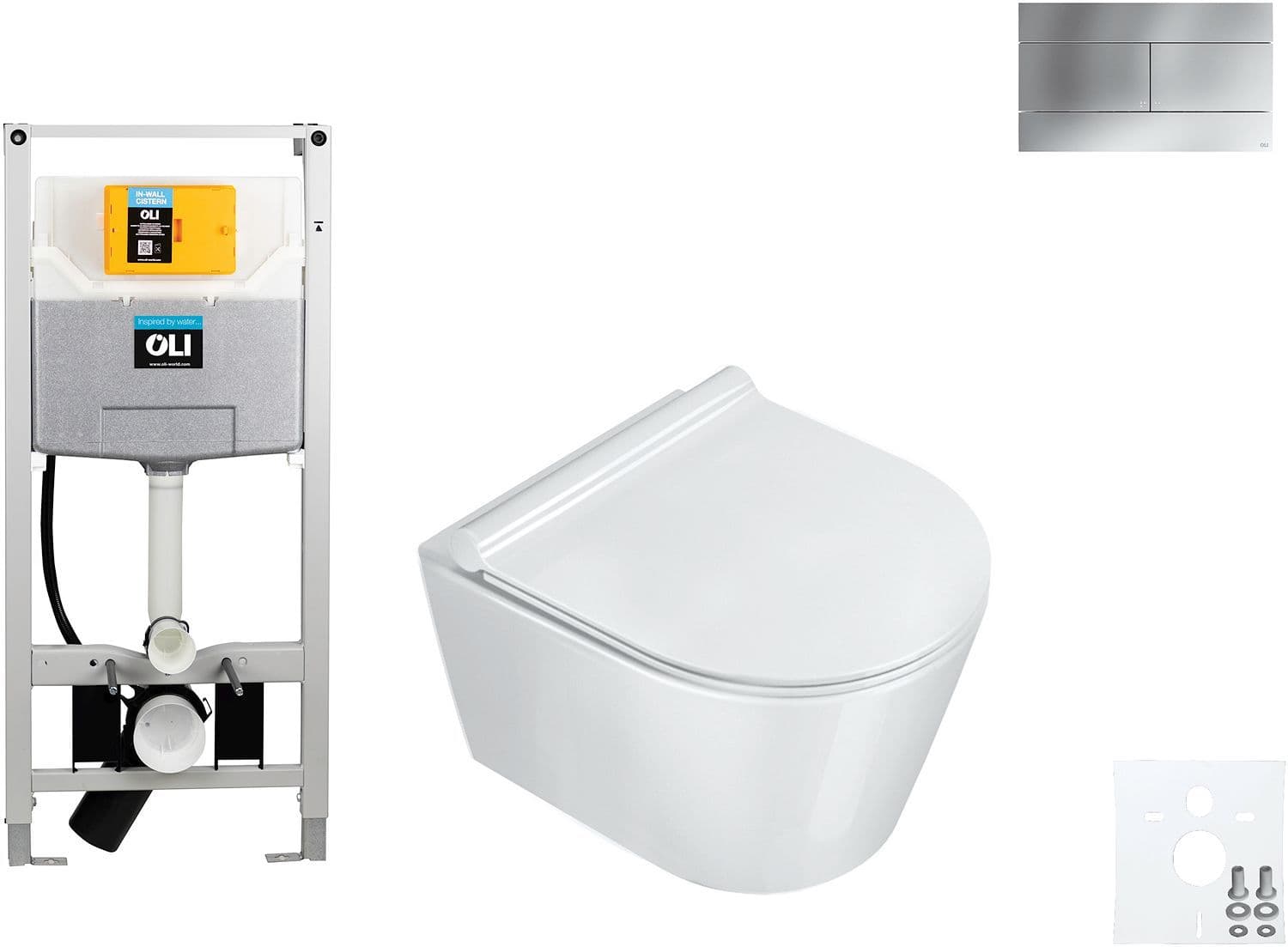 WALLFIX OLI WC SUSPENDU ZERO 46 CATALANO SLIM CHROME MAT vue 1