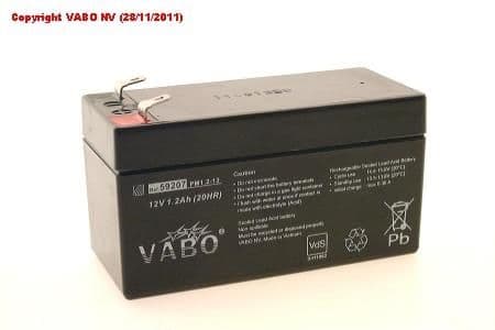 Batterie Acide - Plomb 12V 1200mAh longueur 97mm largeur 43mm hauteur 53mm vue 1