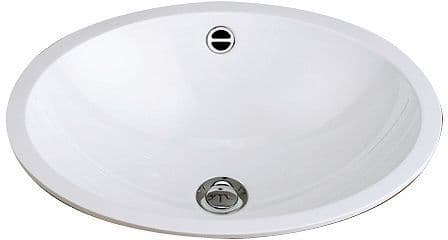 VASQUE A ENCASTRER EB.O425 425X325MM SANS PLAGE ROBINET +TROP-PLEIN BLANC vue 1