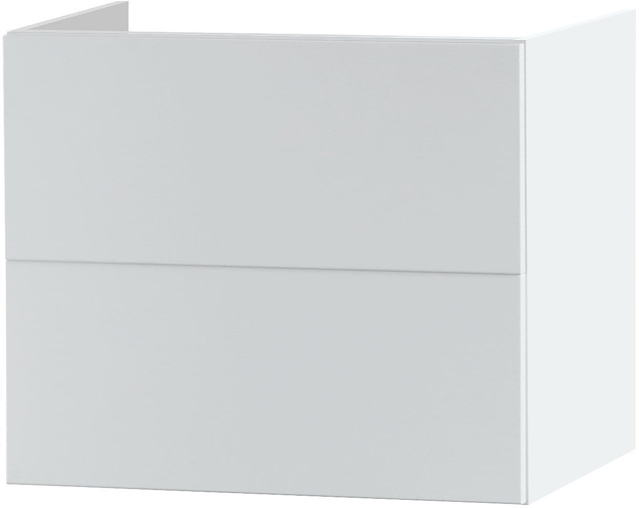 SOUS MEUBLE 2 TIROIR 70CM PUSH-OPEN BLANC SATIN vue 1