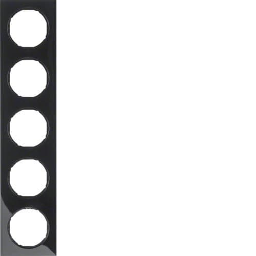 Plaque de recouvrement 5 postes Berker R.3 Noir, brillant vue 1