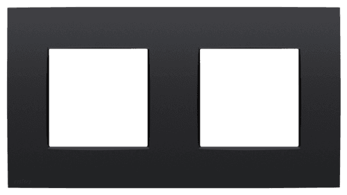 Plaque de recouvrement double avec un entraxe de 71 mm, couleur Niko Intense matt black coated vue 1