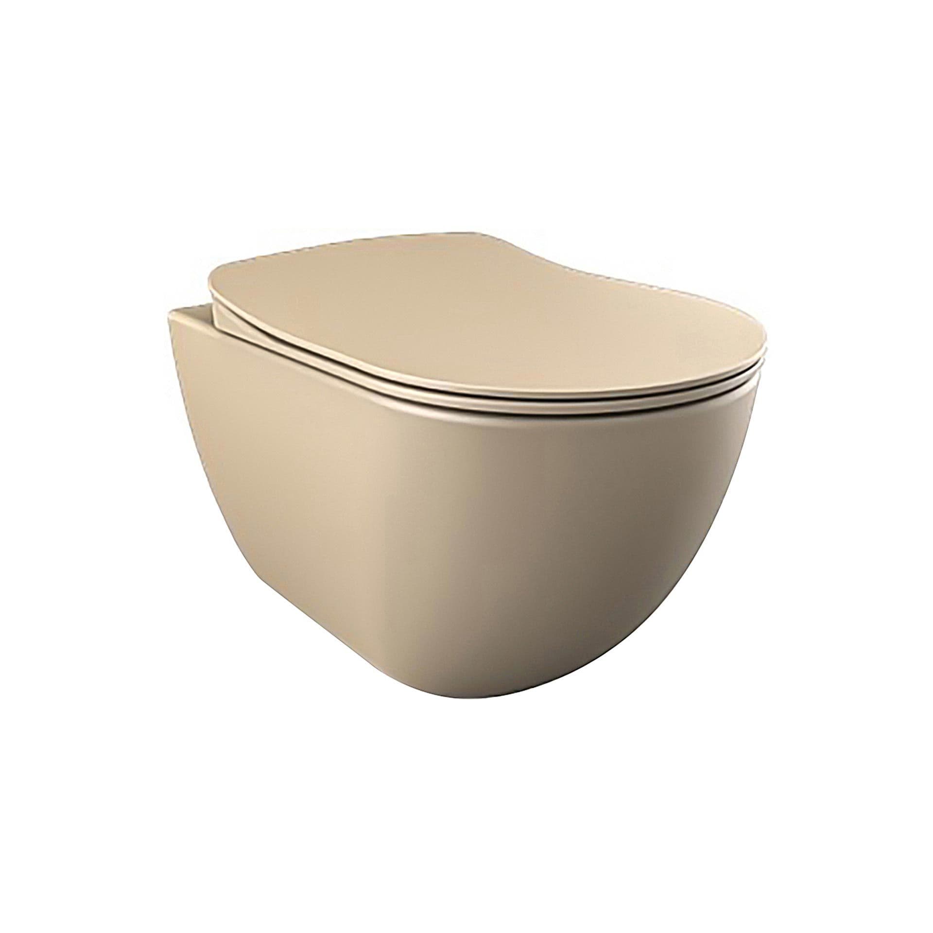 CREAVIT FREE WC SUSPENDU – SANS BRIDE – SANS ABATTANT – CAPPUCCINO MAT vue 1