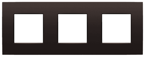 Plaque de recouvrement triple, entraxe de 71 mm, couleur Niko Intense dark brown coated vue 1