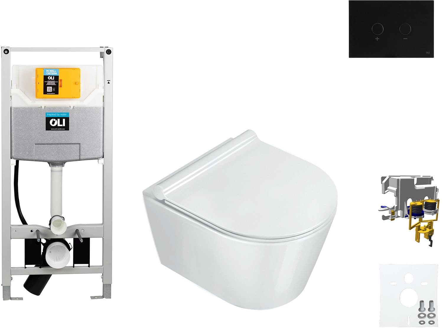 WALLFIX OLI WC SUSPENDU ZERO 46 CATALANO BLINK NOIR vue 1