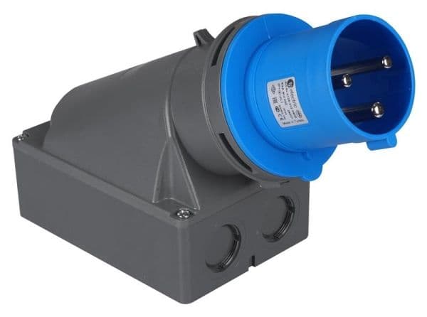 Prise CEE murale apparente Bleu 3 x 63A IP44 vue 1