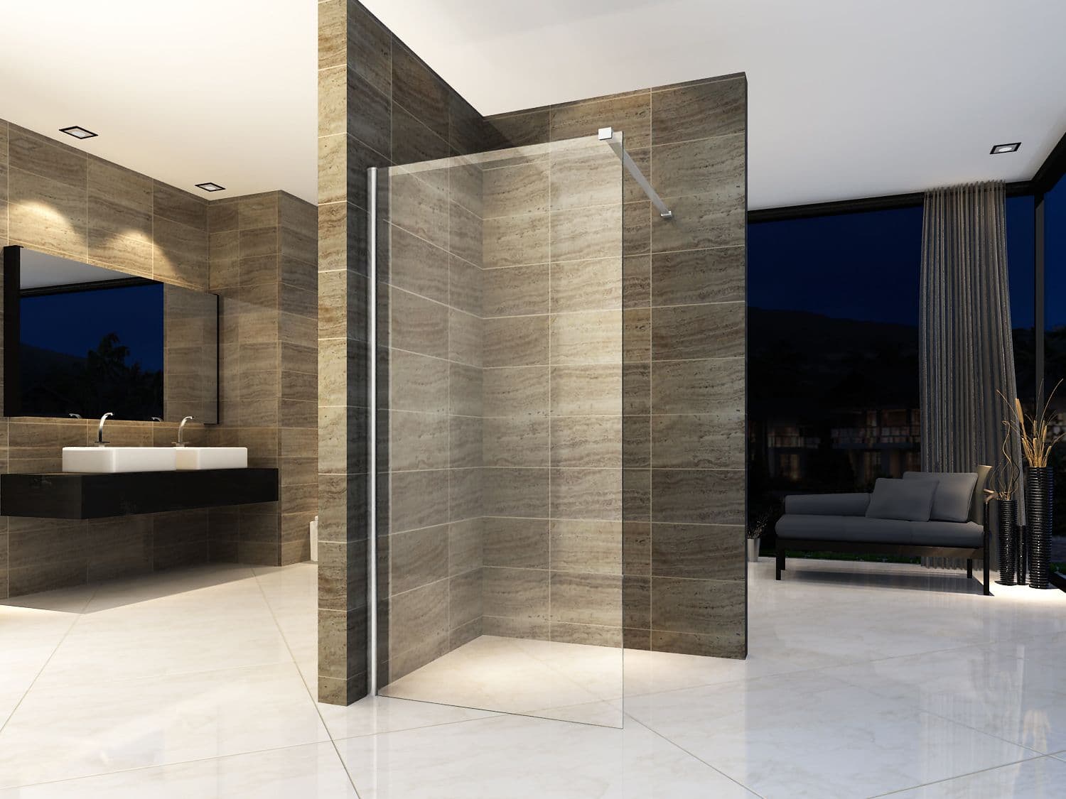 ALONI DOUCHE À L’ITALIENNE - 900X2000MM - CHROME-VERRE CLAIR vue 1